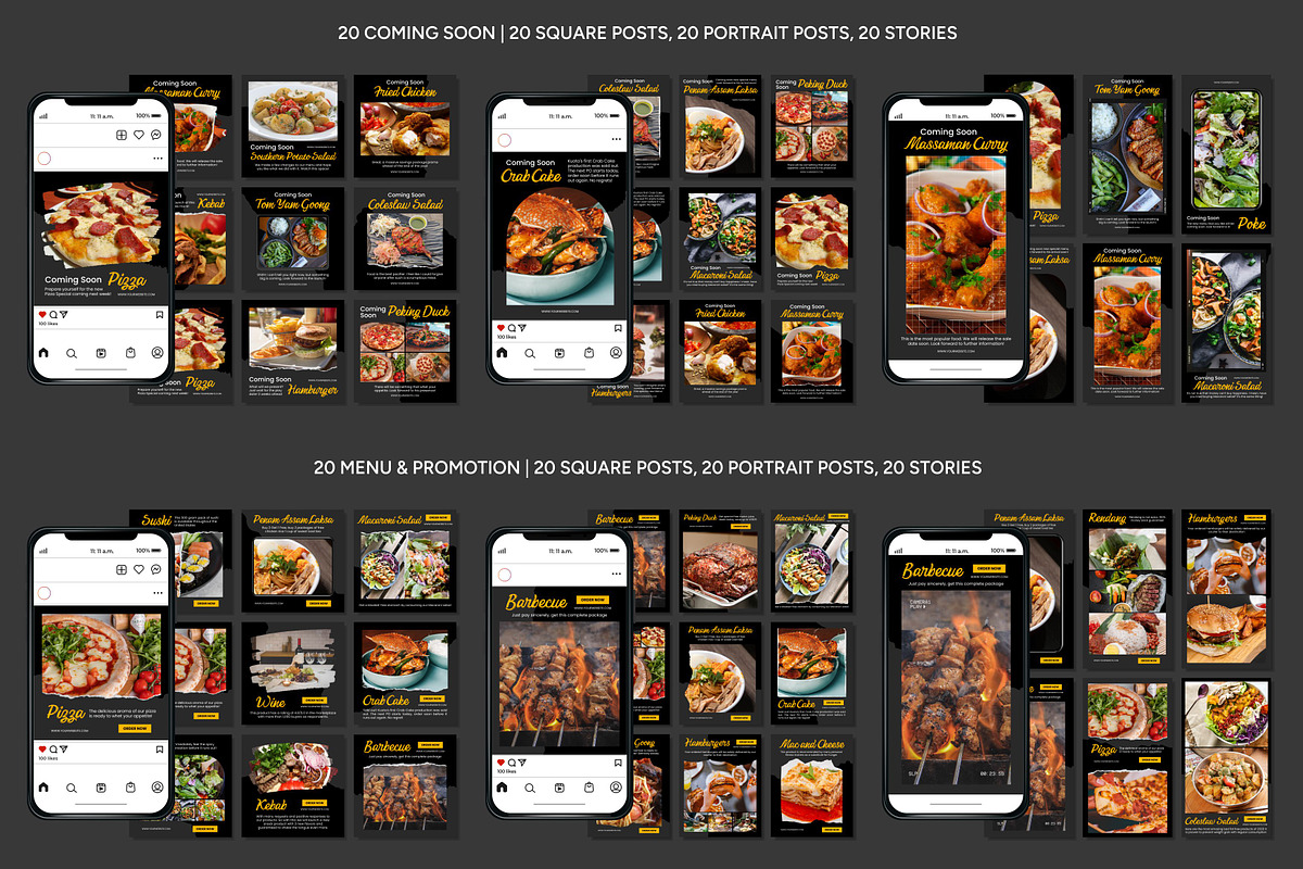 Restaurant Instagram Template, a Social Media Template by Kalubuak