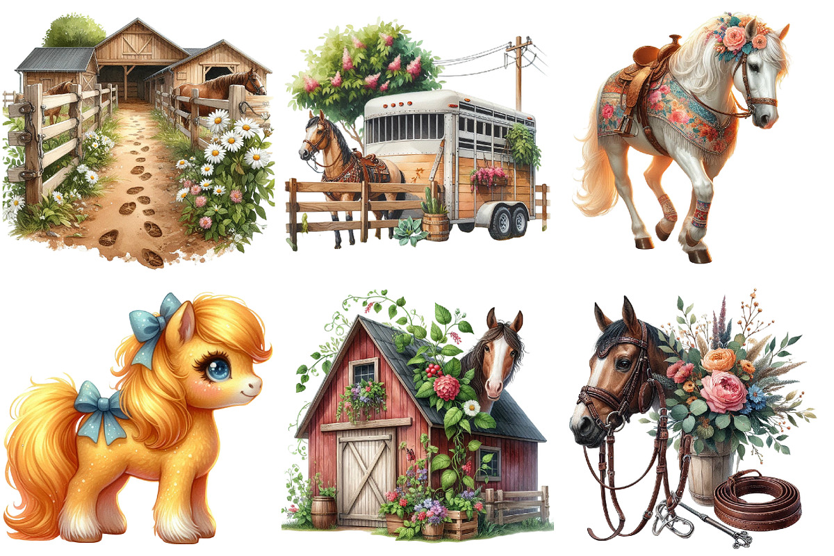 Horses Stables Clipart, an Illustration by Pixels.Craft (Photo 6 of 10)