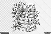 Floral Book SVG PNG Bundle Vol. 1, an Illustration by Actual Pixel (Thumbnail 8 of 29)