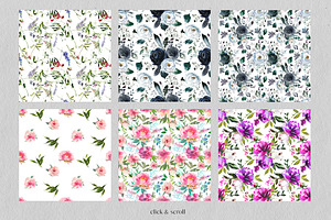 Seamless Floral Patterns Bundle