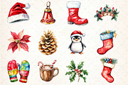 Watercolor Brush Doodle Christmas, an Illustration by DreamCafeArt (Thumbnail 3 of 4)