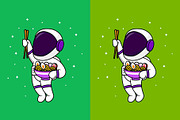 Cute Astronaut Bring Ramen Noodle, a Food Illustration by Artstorystudio (Thumbnail 2 of 3)