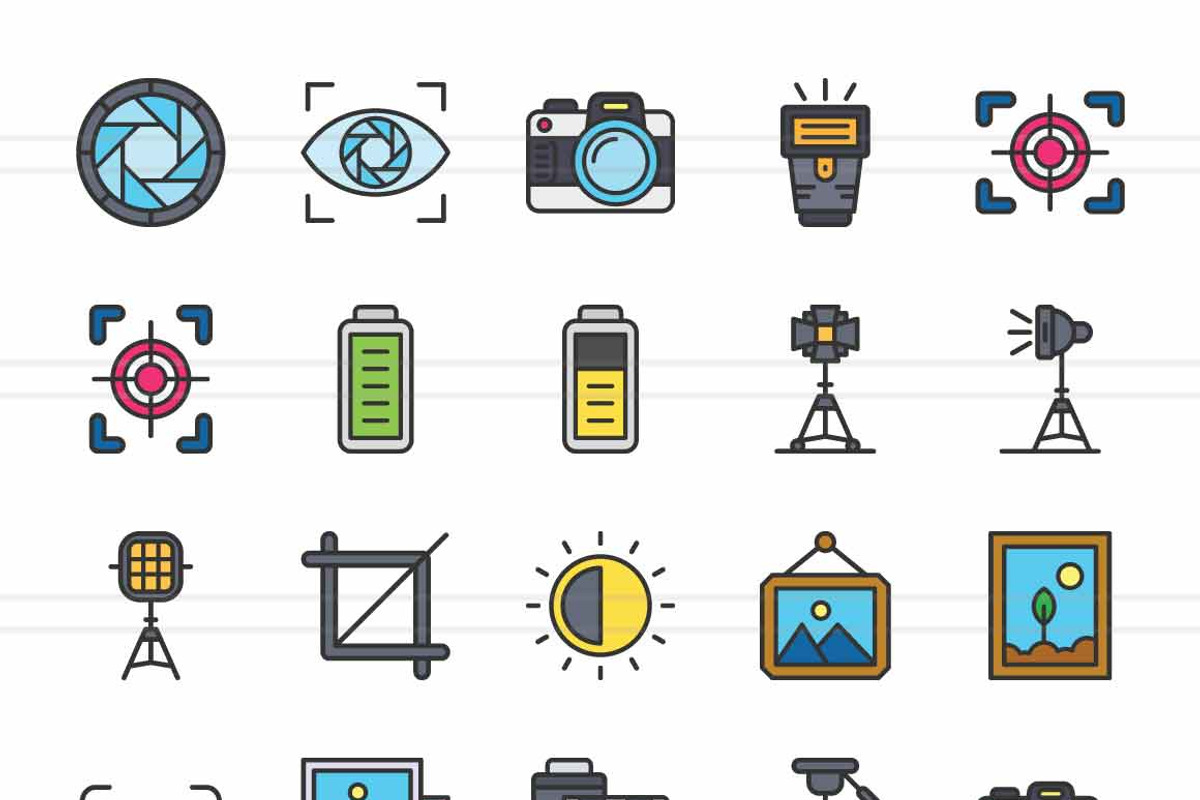 50 Photography Filled Line Icons, an Icon by IconBunny (Photo 2 of 2)