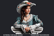 Southern Belle Cowgirls Clipart Set, a Person Illustration by ThatsDesign Art (Thumbnail 3 of 10)
