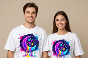 Neon Crescent Moon Stars Art, a Shirt Mockup by Vector Stall (Thumbnail 4 of 14)