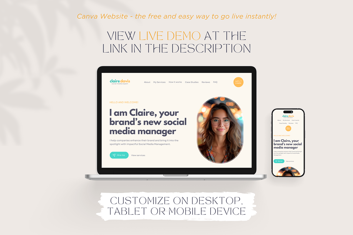 Social Media Manager Canva Website, a Landing Page Template by vectorocean (Photo 2 of 11)