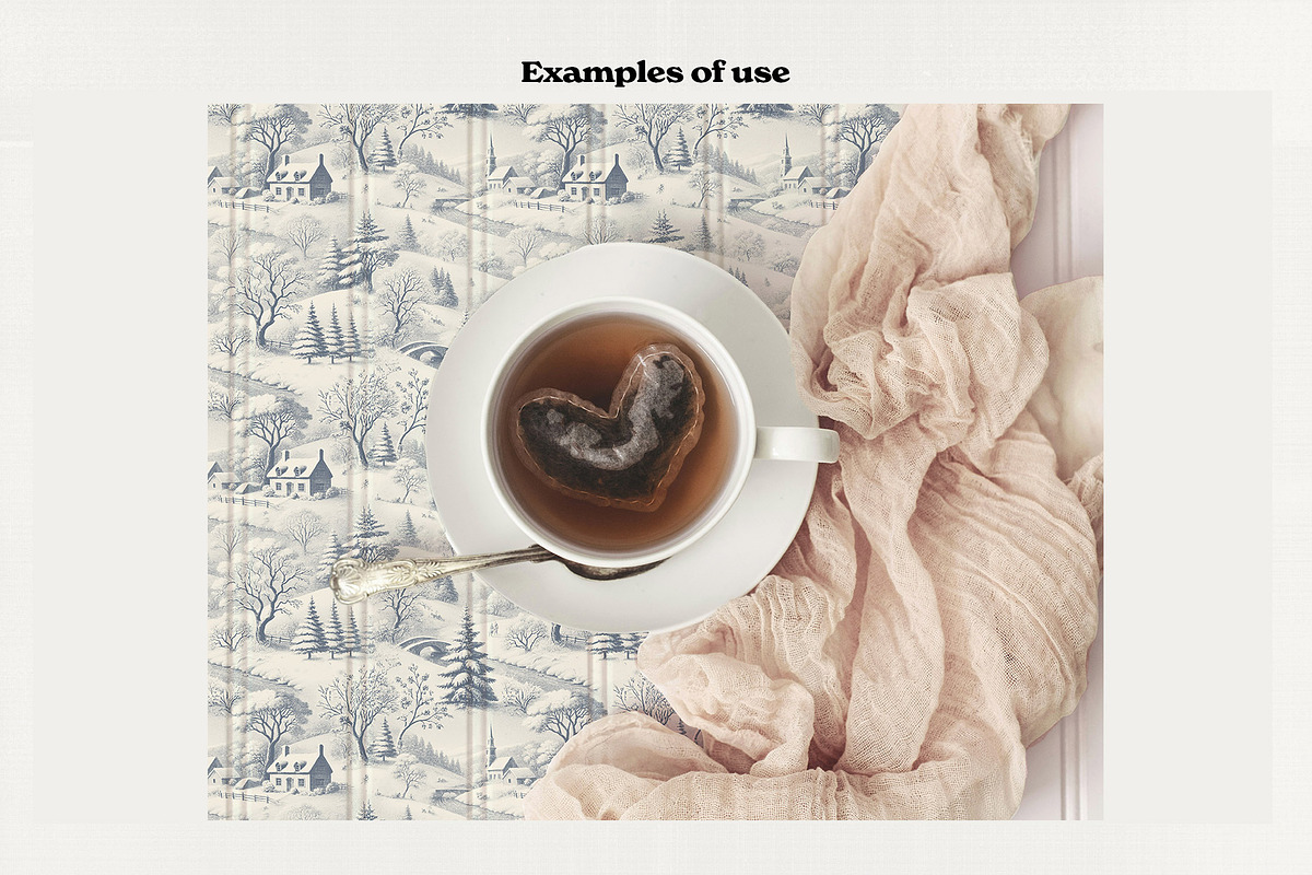 Winter Xmas Toile Seamless Patterns, a Pattern Graphic by Marie T (Photo 4 of 6)