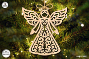 Christmas Angels Ornament Bundle, a Decorative Illustration by svgocean (Thumbnail 8 of 13)