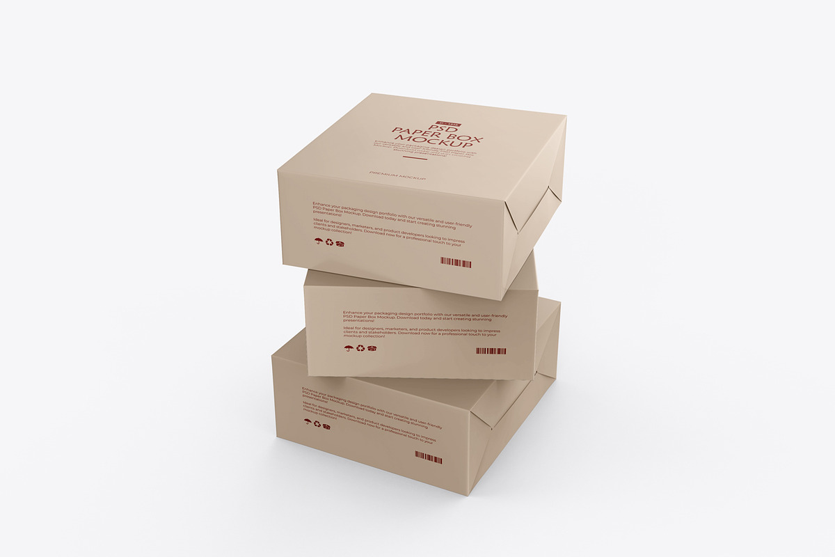 Paper Box Packaging PSD Mockup, a Packaging Mockup by Ram Studio LLC (Photo 2 of 8)