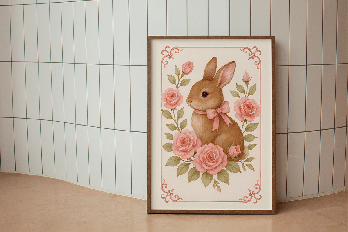 Vintage Watercolor Rabbits Clipart, an Illustration by Yana_mide (Photo 8 of 14)