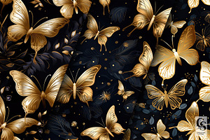 Gold Butterflies Digital Papers