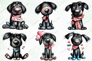 Whimsical Valentine Black Dog Clipar, an Illustration by Creative Art (Thumbnail 2 of 10)