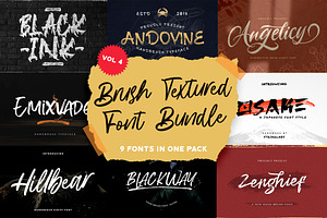 Brush Textured Font Bundle Vol. 4