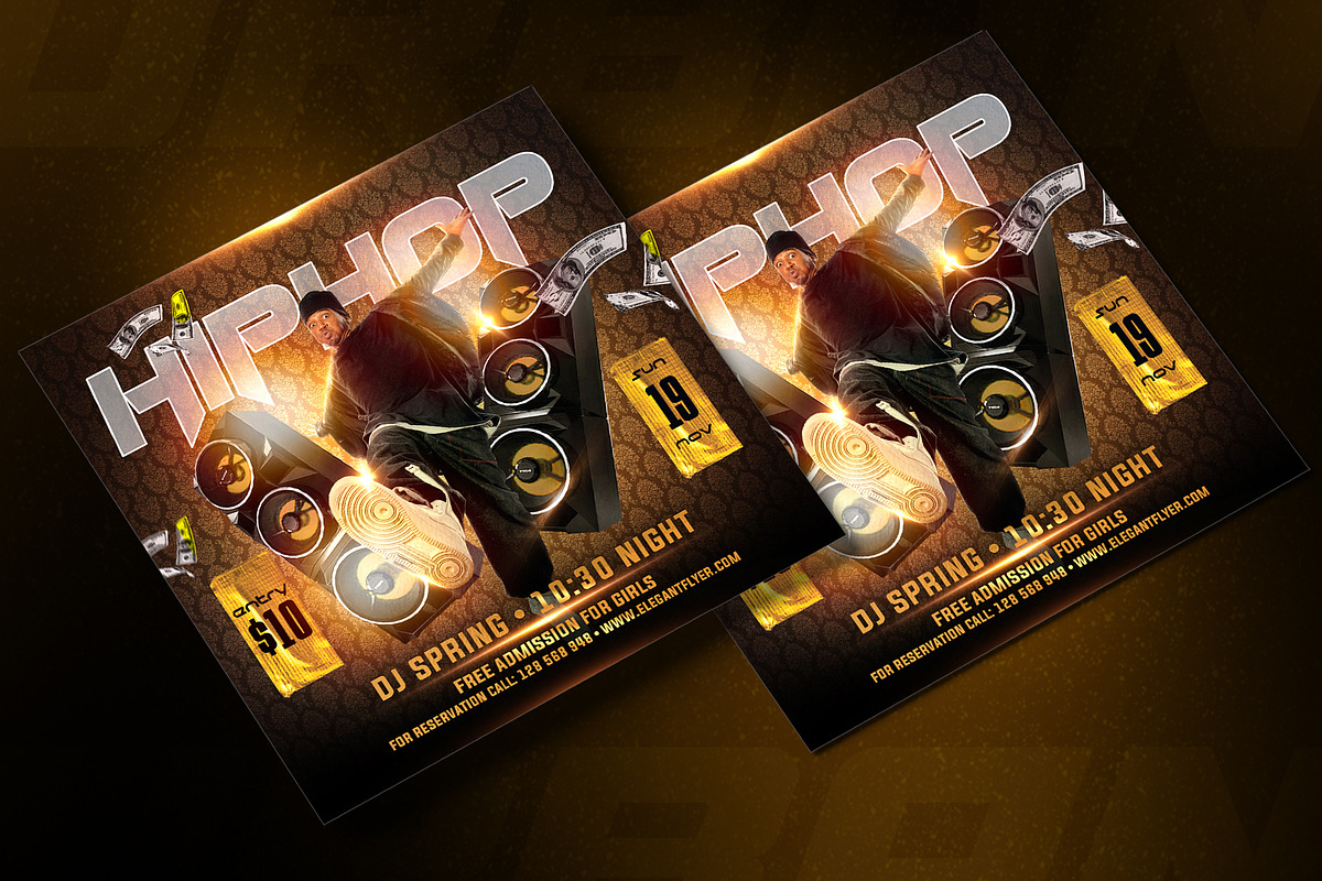 Hip-Hop Party Flyer Template, a Flyer Template by Raytas Studio (Photo 2 of 5)