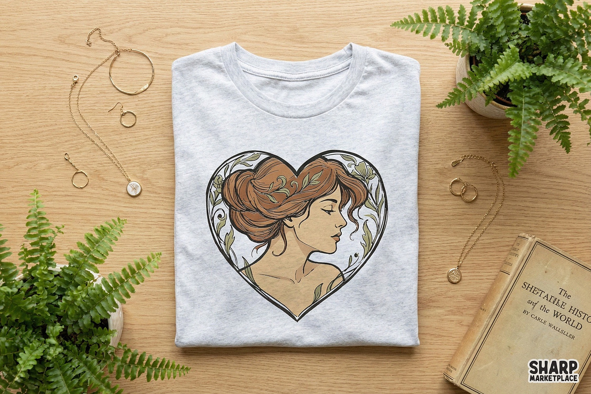 Elegant Lady Heart PNG, Botanical, an Illustration by SharpMarketplace (Photo 3 of 4)