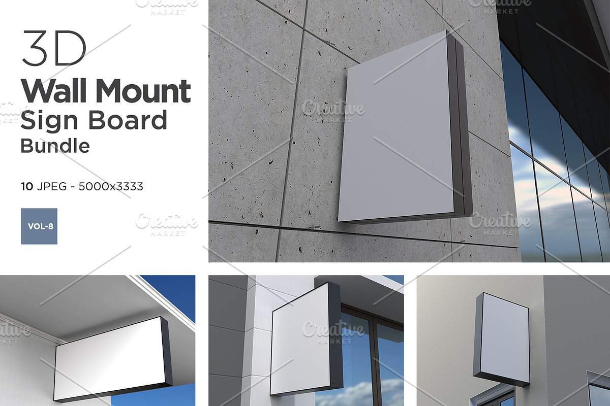 Wallmount Signboard Mockup Set Vol-8, an Architecture Photo by shahsoft (Photo 1 of 2)