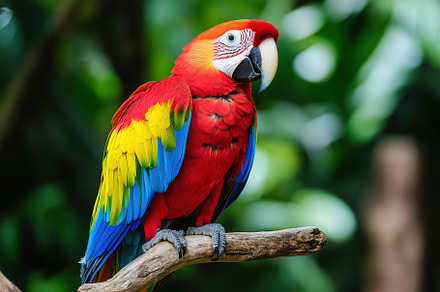 Colorful parrot perched on a branch, a Photo by Iftikhar Alam