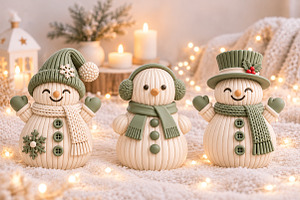 Christmas Snowman Decor 3D STL, a Scene 3D Model by Layerology