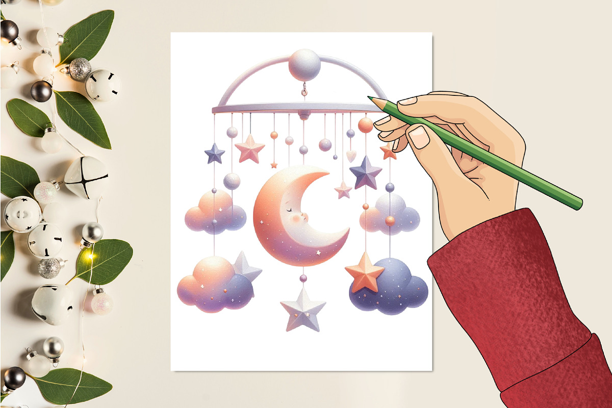 Lavender Soft Peach Baby Nursery Png, an Illustration by RobertsArt (Photo 6 of 7)