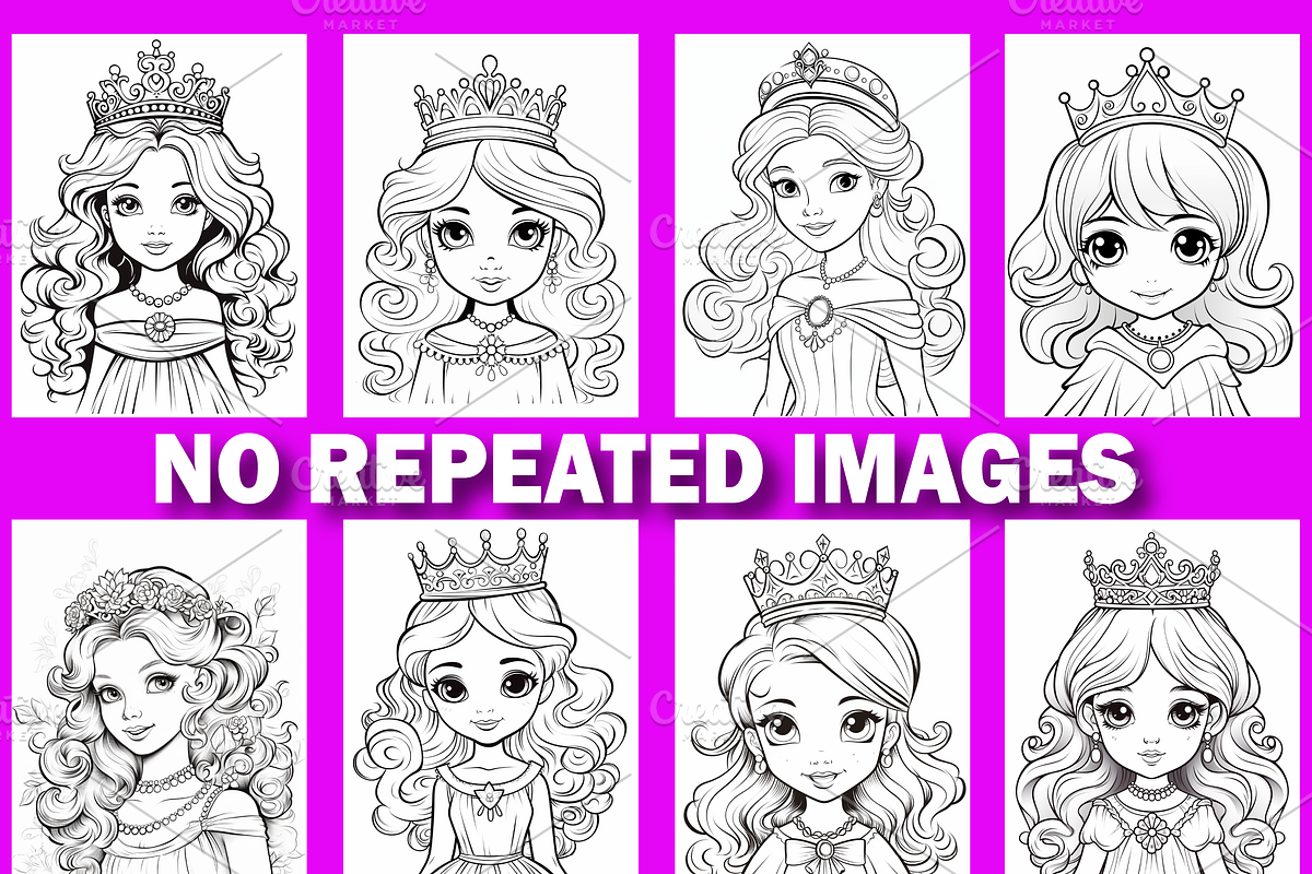 137 Cute Princess Coloring Book for, a Stationery Template by Design Station (Photo 2 of 6)