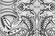 5 black & white Polynesian patterns, a Pattern Graphic by Natsuhisui (Thumbnail 3 of 6)