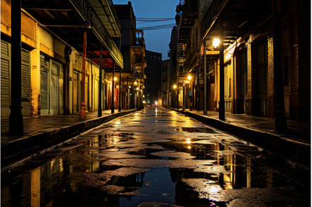 Captivating City night lights wet, an Architecture Photo by Ylivdesign