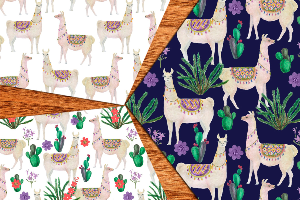 Watercolor llamas, an Animal Illustration by ramika (Photo 3 of 3)