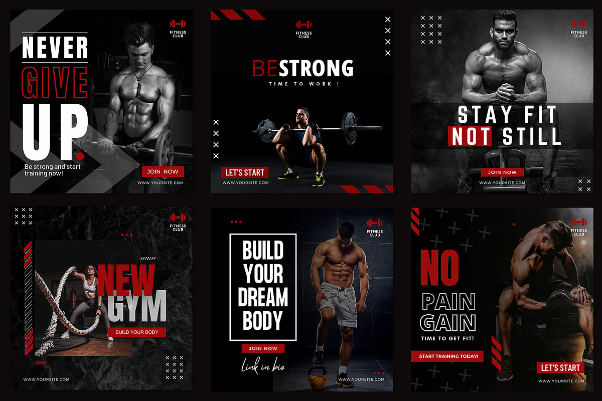 Canva instagram Gym Fitness Template, a Social Media Template by ...