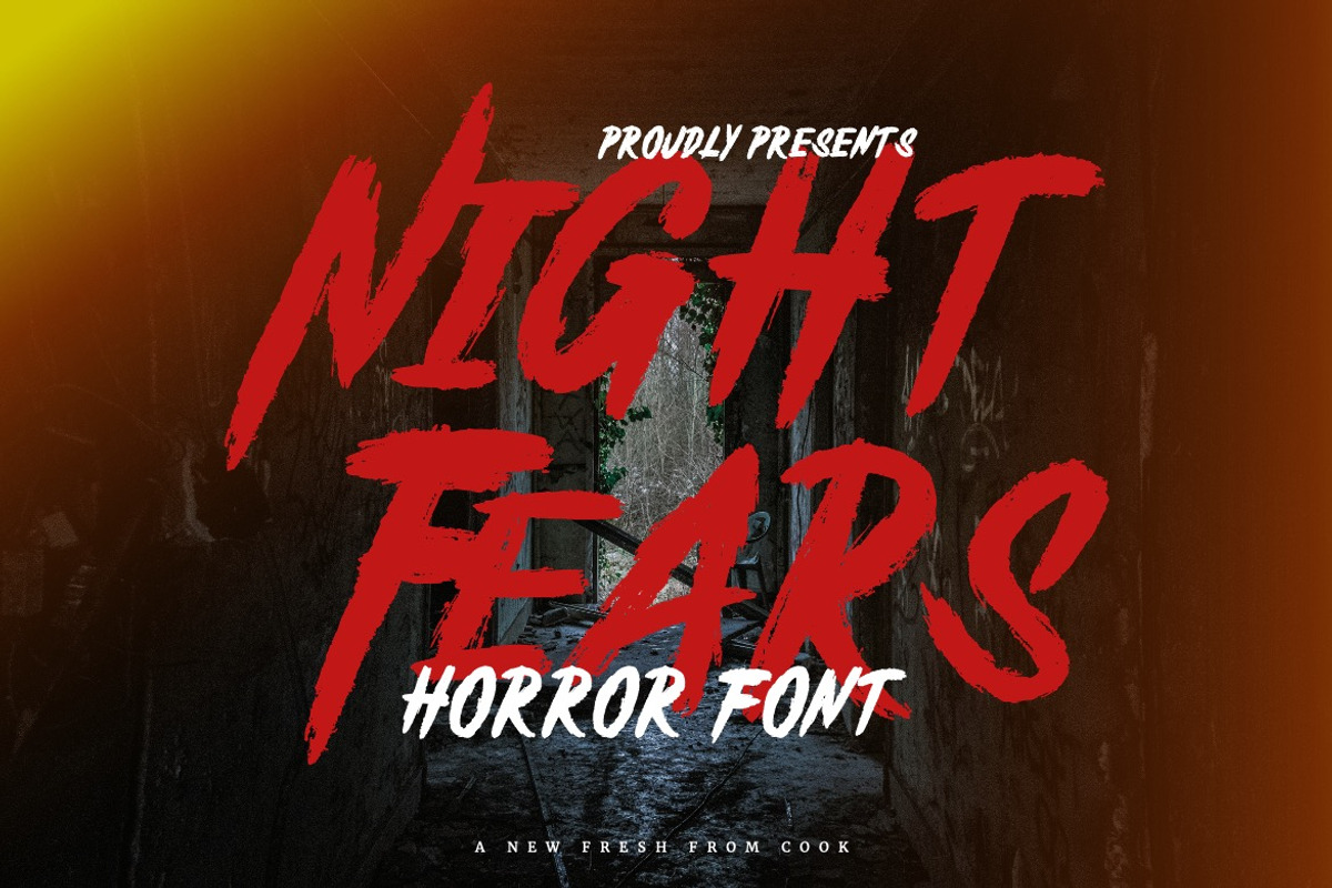 Night Fears - Horror Font, a Font by Dhabee (Photo 1 of 10)