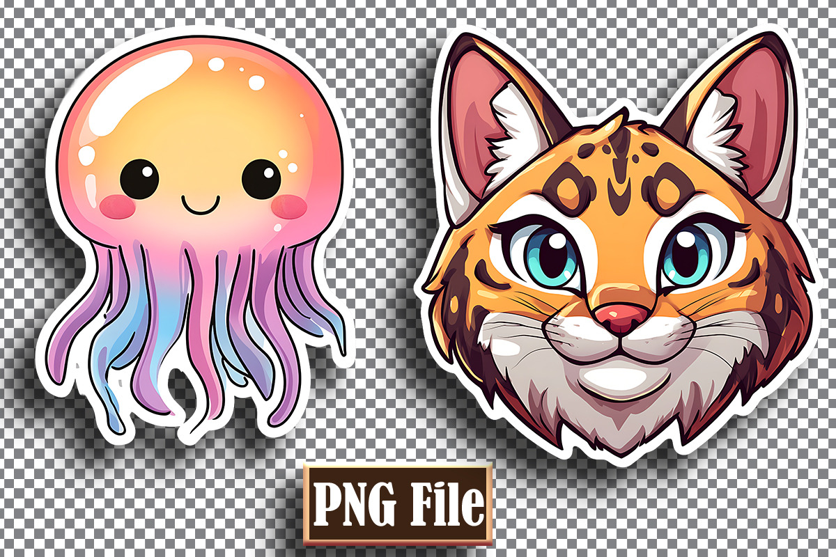 Cute Animal Stickers Bundle, an Animal Illustration by protabsorkar11 (Photo 7 of 8)