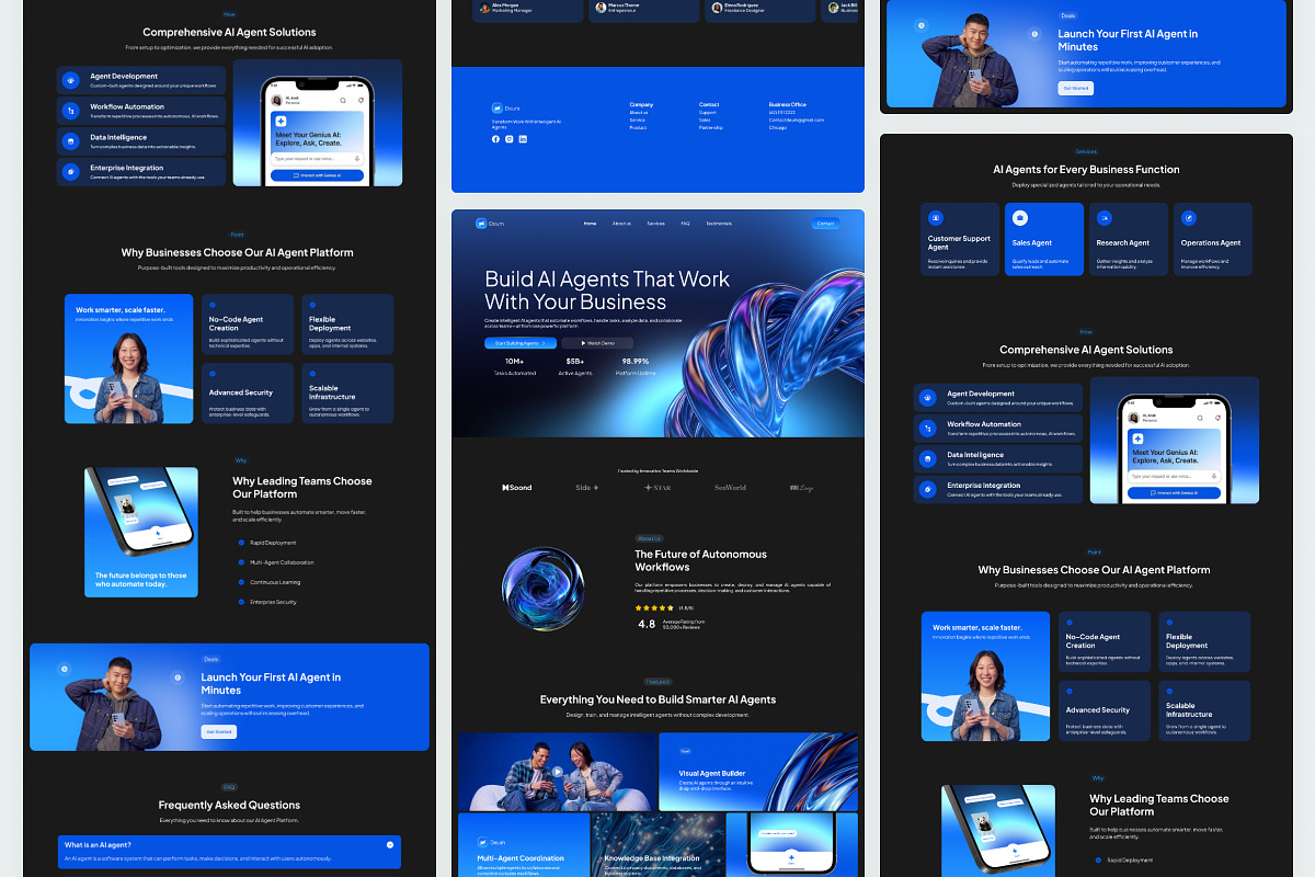 AI Agent Platform Landing Page, a Landing Page Template by Font Kingdom (Photo 4 of 5)