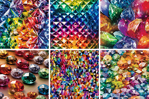 Rainbow Diamond Seamless Patterns