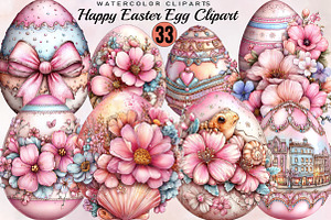 Happy Easter Egg Clipart Bundle., an Illustration by SVGArt