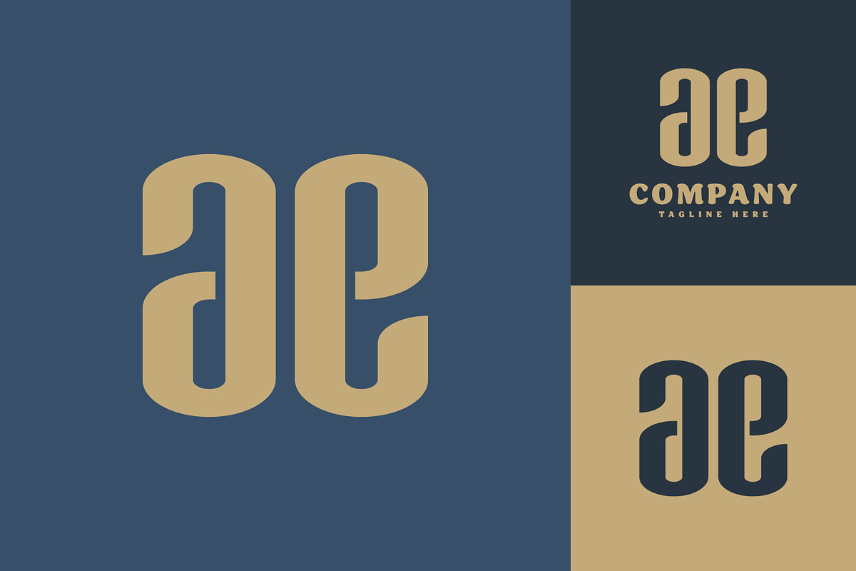 Letter AE Ambigram Logo Design, a Branding & Logo Template by Saba Vector (Photo 1 of 3)