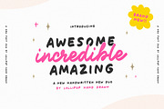 Awesome Incredible Amazing Font Duo, a Script Font by Lollipop Hand Drawn (Thumbnail 1 of 7)
