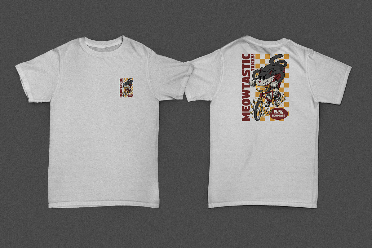retro cat mascot riding bmx bike, a Branding & Logo Template by Judsart (Photo 2 of 3)