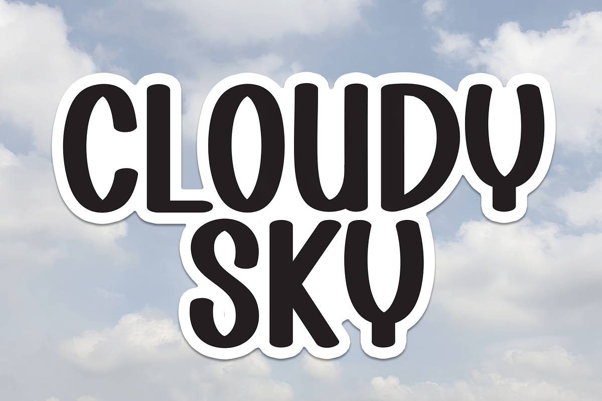 Cloudy Sky | Script Font, a Script Font by Scratchones (Photo 1 of 8)
