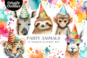 Party Animals Illustration Set