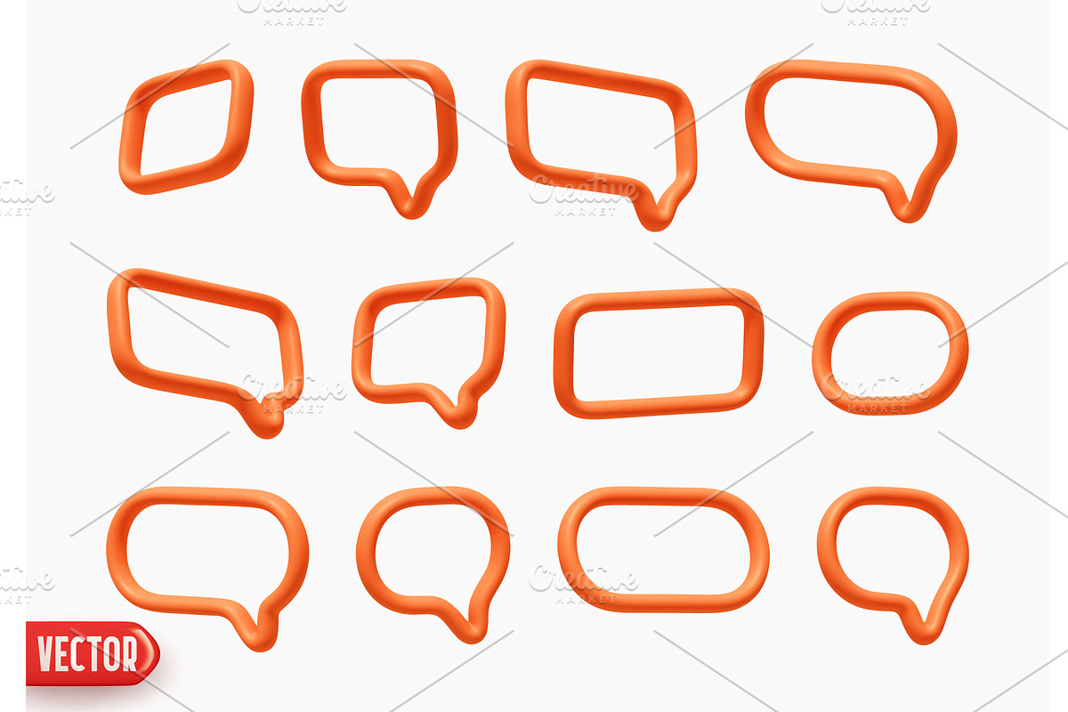 Speech bubbles. Minimal set of chat, an Illustration by Modern vector
