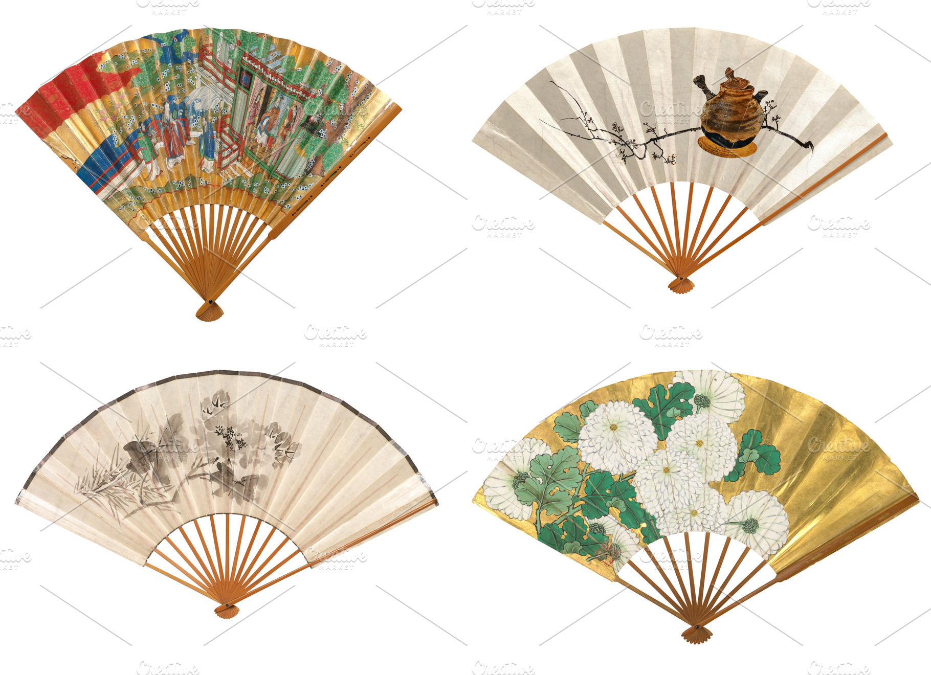 Old Japanese folding fan collection, a Beauty & Fashion Photo by BOOCYS