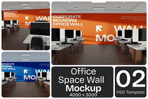 Office Space Wall Mockup, an Advertising Mockup by Permadi Creative