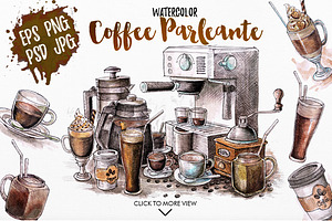 Watercolor Coffee Black Parleante