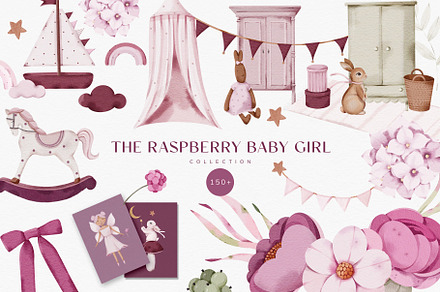 The pink world of baby girl set, an Illustration by nathalieclaire