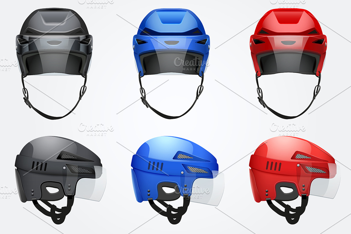 Classic Vector Hockey Helmet Set
