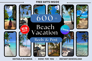 Faceless Reels Beach Video Bundle