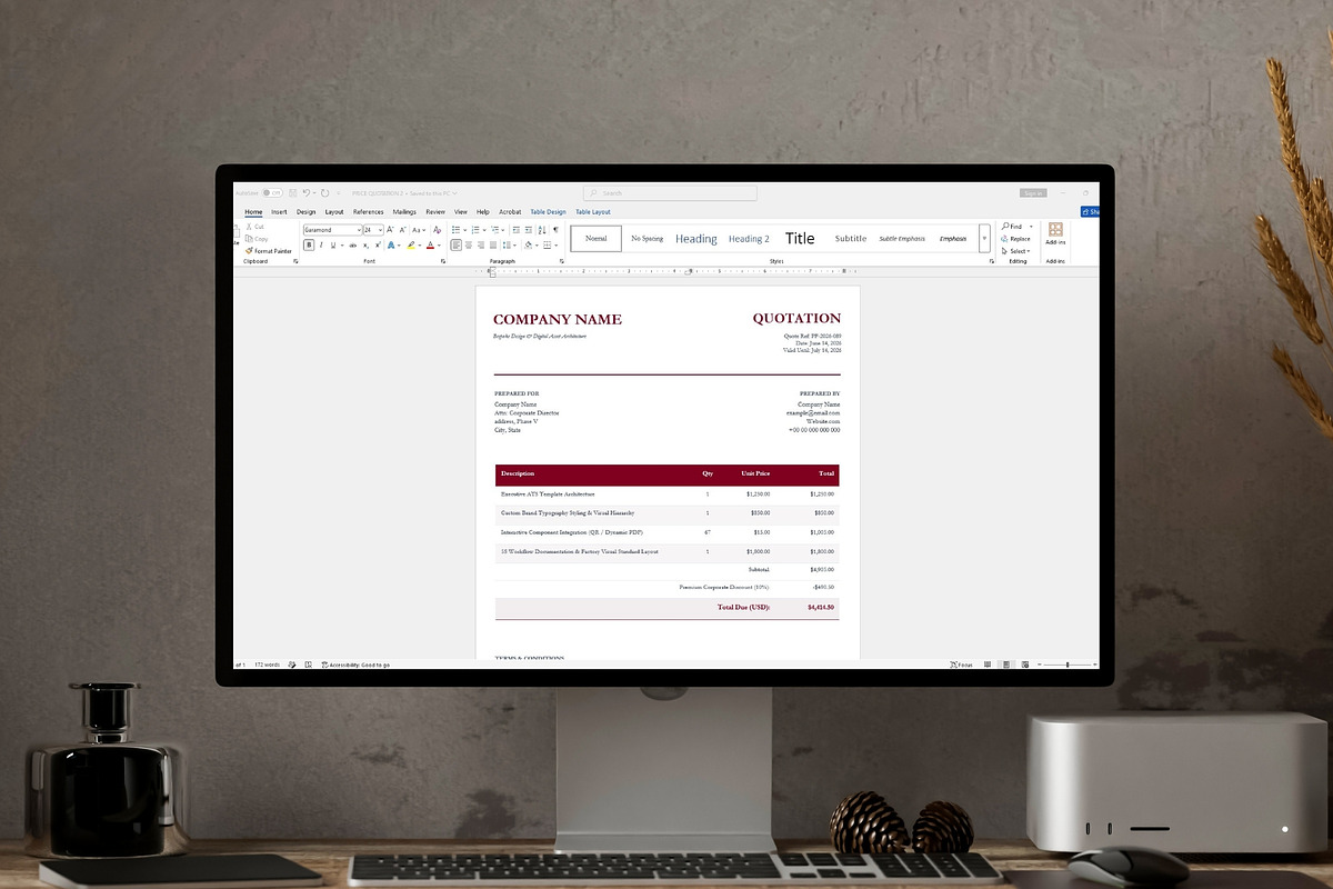 Quotation Invoice Template, a Stationery Template by Anjum Ilyas (Photo 4 of 4)
