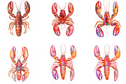 Watercolor Lobster Clipart, an Illustration by Designking (Thumbnail 4 of 5)