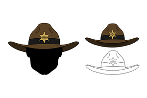 Wild West Sheriff Hat. Vector