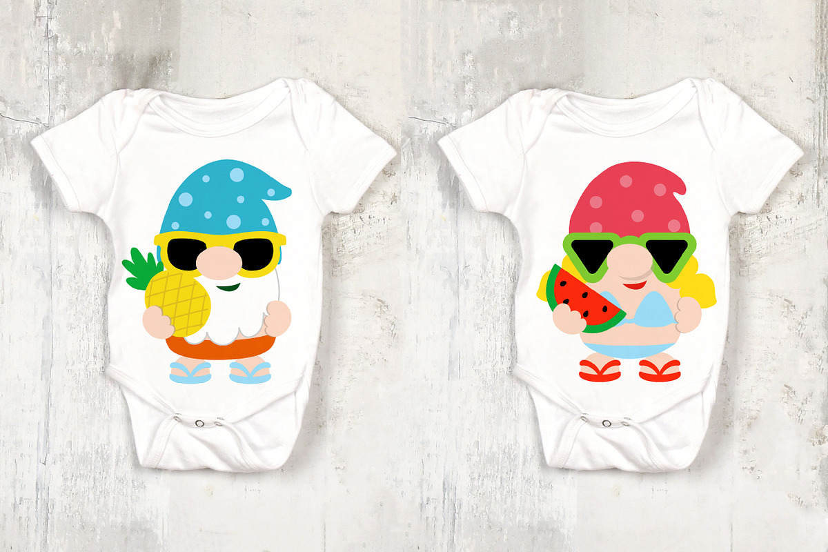 Gnomes Summer Beach, Flat Clipart, an Illustration by Noey smiley (Photo 5 of 8)