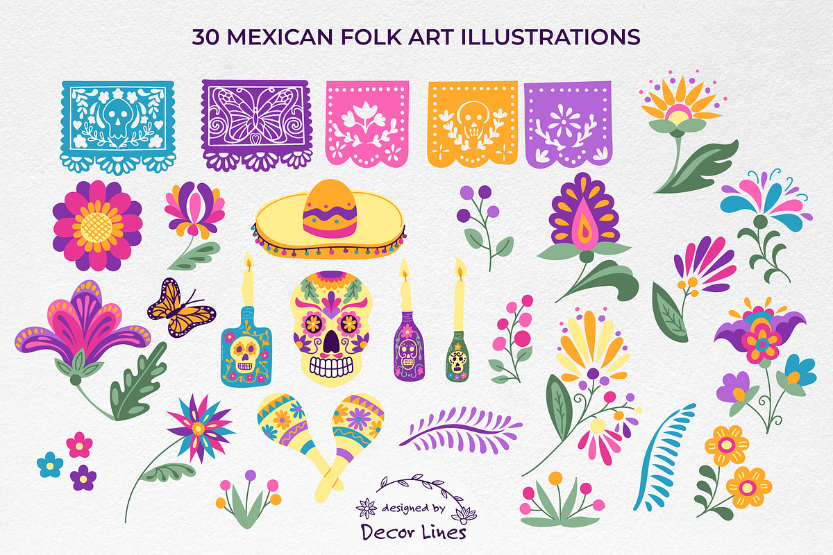 Mexican Folk Hand-Drawn Art, a Decorative Illustration by Decor Lines (Photo 3 of 10)
